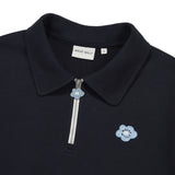 WOMEN'S LILY COLLAR HALF ZIP-UP SHORT SLEEVE