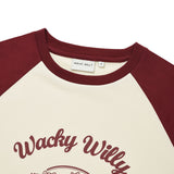 WOMEN'S GRAPHIC COLOR BLOCK RAGLAN CROP SHORT SLEEVE T-SHIRT