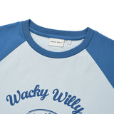 WOMEN'S GRAPHIC COLOR BLOCK RAGLAN CROP SHORT SLEEVE T-SHIRT