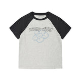 WOMEN'S PRINTED RAGLAN SHORT SLEEVE T-SHIRT