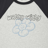 WOMEN'S PRINTED RAGLAN SHORT SLEEVE T-SHIRT
