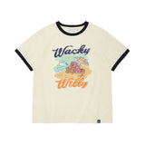 WOMEN'S SUMMER GRAPHIC RINGER SEMI-OVER SHORT SLEEVE T-SHIRT
