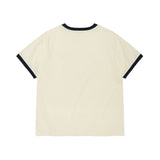 WOMEN'S SUMMER GRAPHIC RINGER SEMI-OVER SHORT SLEEVE T-SHIRT