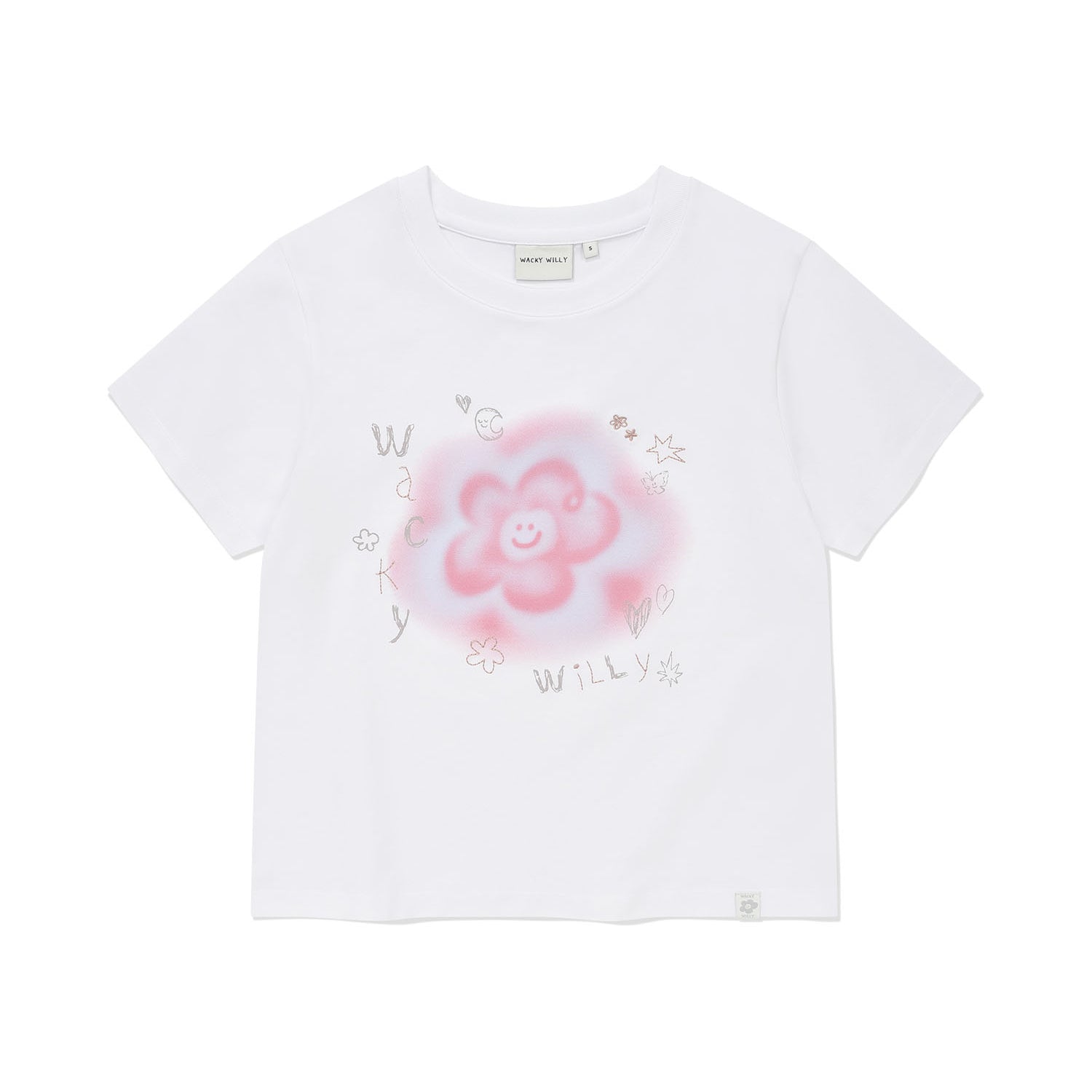 WOMEN'S BLUR LILY SEMI-CROP SHORT SLEEVE T-SHIRT