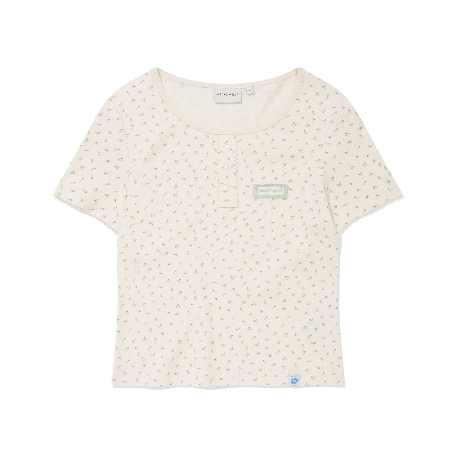 [予約販売/6月上旬入庫予定] [GISELLE着用] WOMEN'S HENLEY NECK EYELET SHORT SLEEVE T-SHIRT