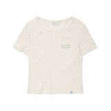 [GISELLE着用] WOMEN'S HENLEY NECK EYELET SHORT SLEEVE T-SHIRT
