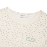 [GISELLE着用] WOMEN'S HENLEY NECK EYELET SHORT SLEEVE T-SHIRT