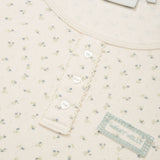 [GISELLE着用] WOMEN'S HENLEY NECK EYELET SHORT SLEEVE T-SHIRT