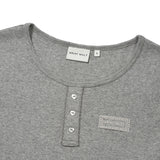 [GISELLE着用] WOMEN'S HENLEY NECK EYELET SHORT SLEEVE T-SHIRT