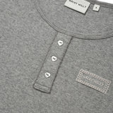 [GISELLE着用] WOMEN'S HENLEY NECK EYELET SHORT SLEEVE T-SHIRT