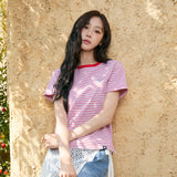 [予約販売/6月上旬入庫予定] [GISELLE着用] WOMEN'S MULTI-STRIPE SHORT-SLEEVED T-SHIRT
