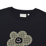 WOMEN'S CHECK LILY SEMI-CROP SHORT-SLEEVE T-SHIRT