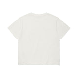 WOMEN'S CHECK LILY SEMI-CROP SHORT-SLEEVE T-SHIRT