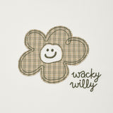 WOMEN'S CHECK LILY SEMI-CROP SHORT-SLEEVE T-SHIRT