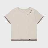 [予約販売/7月上旬入庫予定] WOMEN'S LAYERED BUTTON SHORT SLEEVE T-SHIRT BEIGE