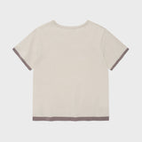 [予約販売/7月上旬入庫予定] WOMEN'S LAYERED BUTTON SHORT SLEEVE T-SHIRT BEIGE