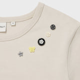 [予約販売/7月上旬入庫予定] WOMEN'S LAYERED BUTTON SHORT SLEEVE T-SHIRT BEIGE