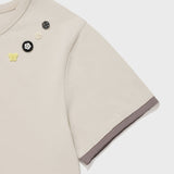 [予約販売/7月上旬入庫予定] WOMEN'S LAYERED BUTTON SHORT SLEEVE T-SHIRT BEIGE