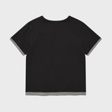 [予約販売/7月上旬入庫予定] WOMEN'S LAYERED BUTTON SHORT SLEEVE T-SHIRT CHARCOAL