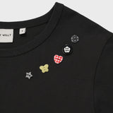 [予約販売/7月上旬入庫予定] WOMEN'S LAYERED BUTTON SHORT SLEEVE T-SHIRT CHARCOAL
