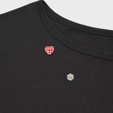 [予約販売/7月上旬入庫予定] WOMEN'S GRAPHIC BUTTON OFF-SHOULDER SHORT SLEEVE T-SHIRT CHARCOAL