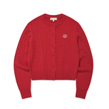 [予約販売/9月中旬入庫予定] WOMEN'S CABLE CARDIGAN - RED