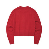 [予約販売/9月中旬入庫予定] WOMEN'S CABLE CARDIGAN - RED