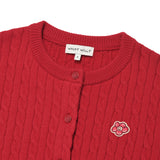 [予約販売/9月中旬入庫予定] WOMEN'S CABLE CARDIGAN - RED