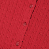[予約販売/9月中旬入庫予定] WOMEN'S CABLE CARDIGAN - RED