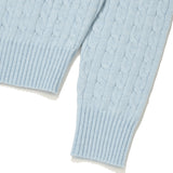 [予約販売/9月中旬入庫予定] WOMEN'S CABLE CARDIGAN - SKY BLUE