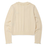 [予約販売/9月中旬入庫予定] [WONI着用] FRILL DETAIL CARDIGAN - CREAM