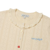 [予約販売/9月中旬入庫予定] [WONI着用] FRILL DETAIL CARDIGAN - CREAM