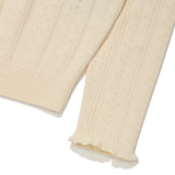 [予約販売/9月中旬入庫予定] [WONI着用] FRILL DETAIL CARDIGAN - CREAM
