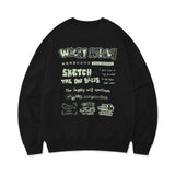 [予約販売/9月中旬入庫予定] BACK LETTERING CONTRAST RIB SWEATSHIRT - BLACK