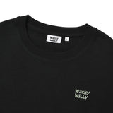 [予約販売/9月中旬入庫予定] BACK LETTERING CONTRAST RIB SWEATSHIRT - BLACK