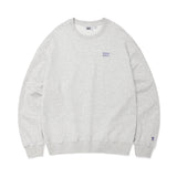 [予約販売/9月中旬入庫予定] BACK LETTERING CONTRAST RIB SWEATSHIRT - LIGHT GRAY
