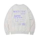 [予約販売/9月中旬入庫予定] BACK LETTERING CONTRAST RIB SWEATSHIRT - LIGHT GRAY