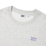 [予約販売/9月中旬入庫予定] BACK LETTERING CONTRAST RIB SWEATSHIRT - LIGHT GRAY