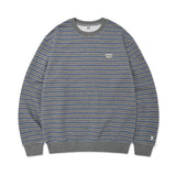 [予約販売/9月中旬入庫予定] SMALL LOGO MULTI STRIPE SWEAT SHIRTS - GRAY
