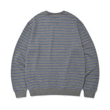 [予約販売/9月中旬入庫予定] SMALL LOGO MULTI STRIPE SWEAT SHIRTS - GRAY