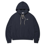 【予約｜10月上旬発送】HOODIE SWEATSHIRT WITH NECK DETAIL - NAVY