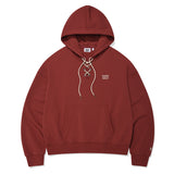 【予約｜10月上旬発送】HOODIE SWEATSHIRT WITH NECK DETAIL - RED