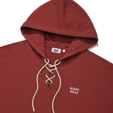 【予約｜10月上旬発送】HOODIE SWEATSHIRT WITH NECK DETAIL - RED
