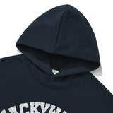 [予約販売/9月中旬入庫予定] WOMEN'S TYPO PATCHWORK HOODIE - NAVY
