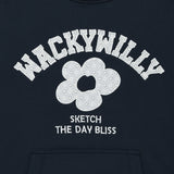 [予約販売/9月中旬入庫予定] WOMEN'S TYPO PATCHWORK HOODIE - NAVY