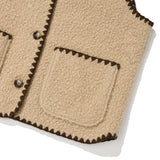 【予約｜10月中旬発送】 WOMEN'S STITCH FLEECE VEST-BEIGE