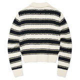 [予約販売/9月中旬入庫予定] [WONI着用] WOMEN'S CABLE OPEN COLLAR PULLOVER - IVORY