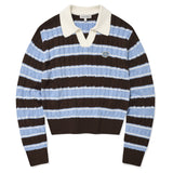 [予約販売/9月中旬入庫予定] [WONI着用] CABLE COLLAR PULLOVER - SKY BLUE