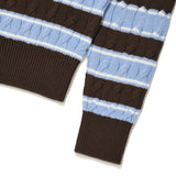 [予約販売/9月中旬入庫予定] [WONI着用] CABLE COLLAR PULLOVER - SKY BLUE