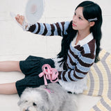 [予約販売/9月中旬入庫予定] [WONI着用] CABLE COLLAR PULLOVER - NAVY